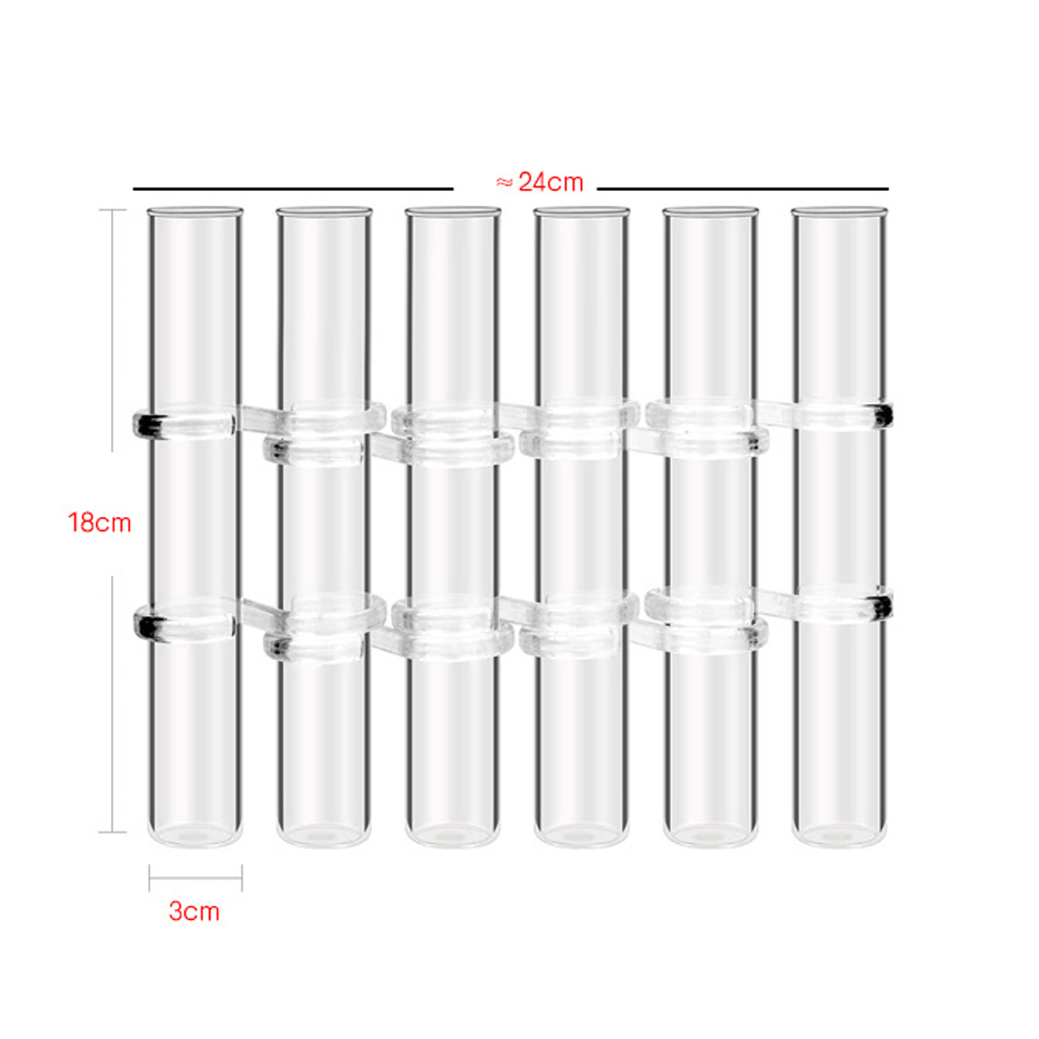 6/8 Test Tubes Flower Vases Plant Display Holder, DIY Shapeshifting Glass Test Cylinder Vase Kit