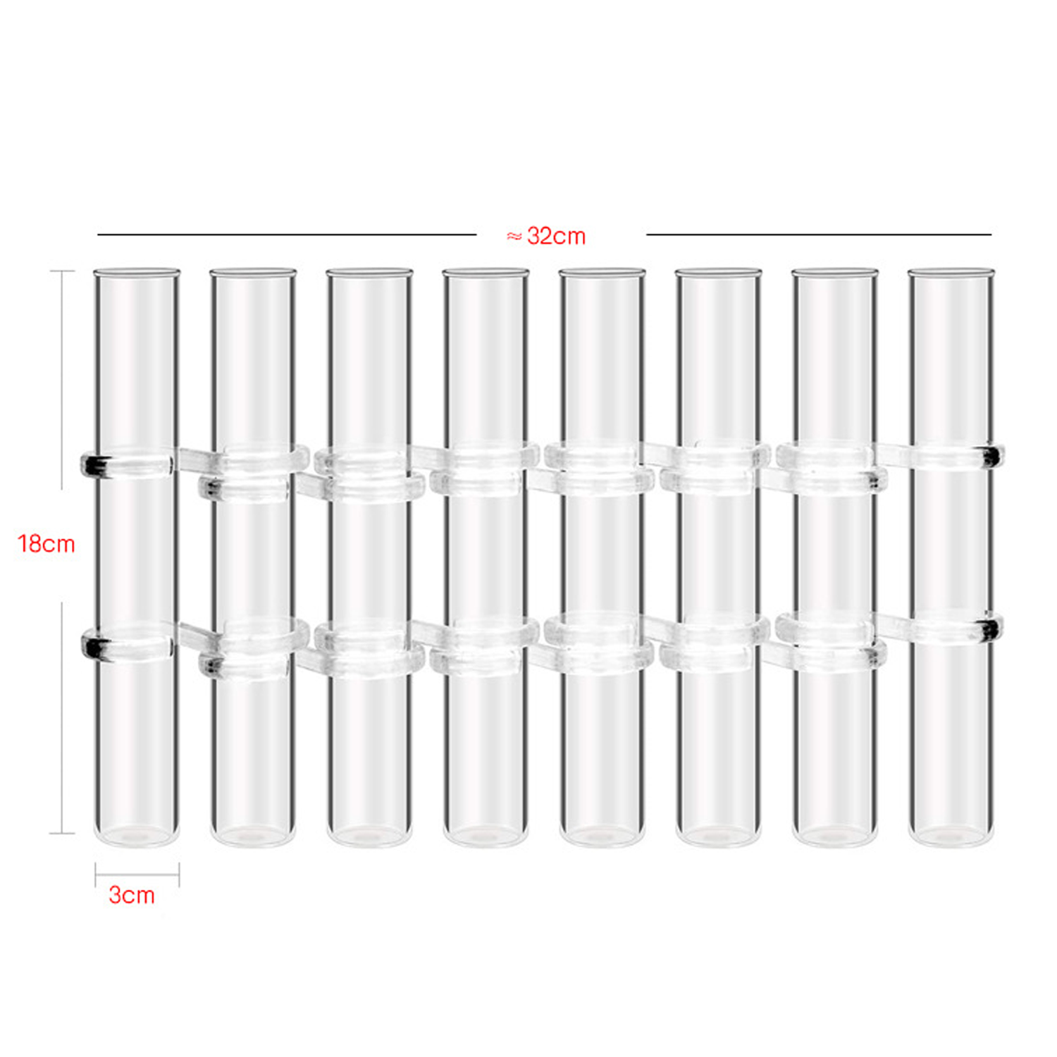 6/8 Test Tubes Flower Vases Plant Display Holder, DIY Shapeshifting Glass Test Cylinder Vase Kit