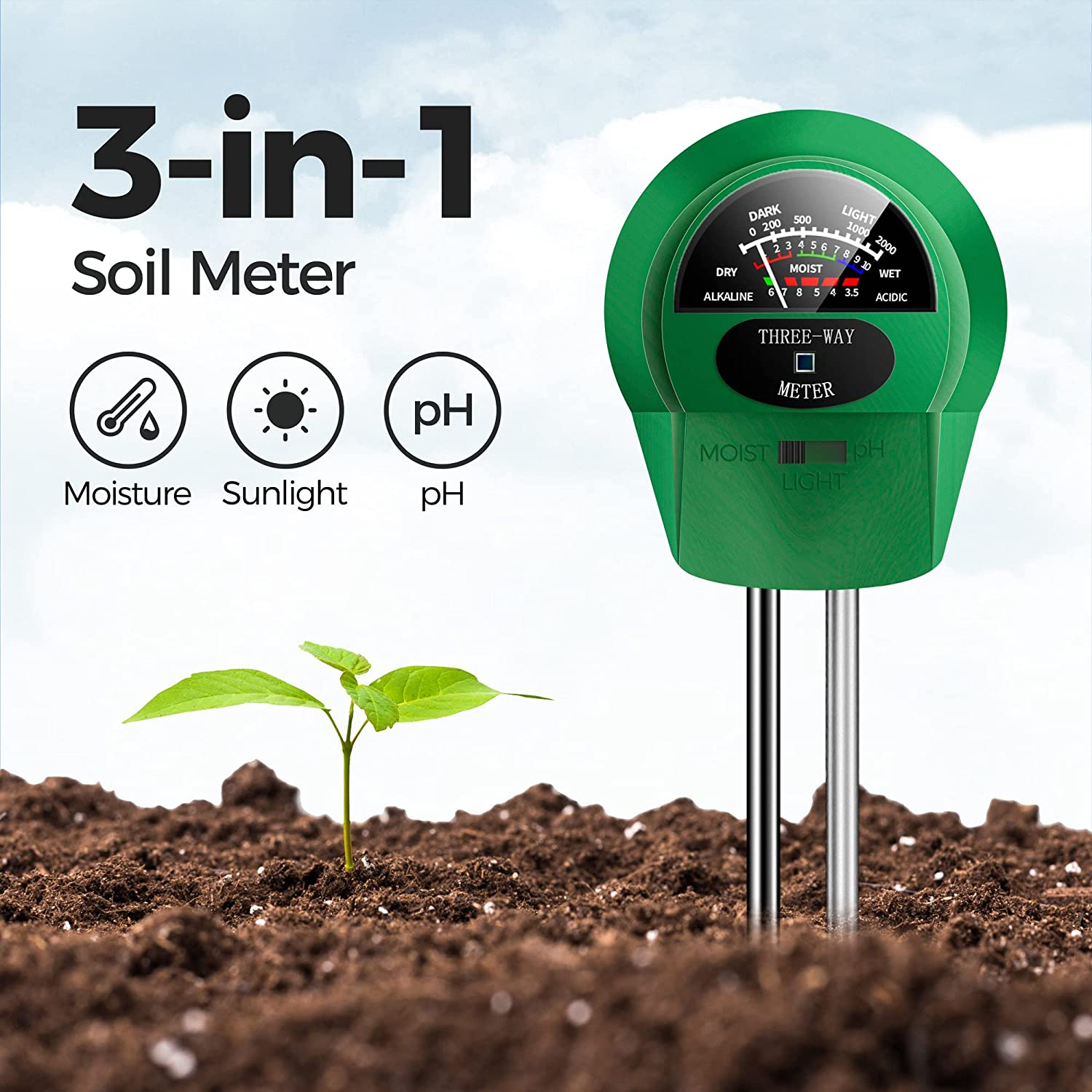 3-in-1 Soil Tester/Flower Soil Moisture Meter/Horticultural Planting Soil Tester/Moisture Meter