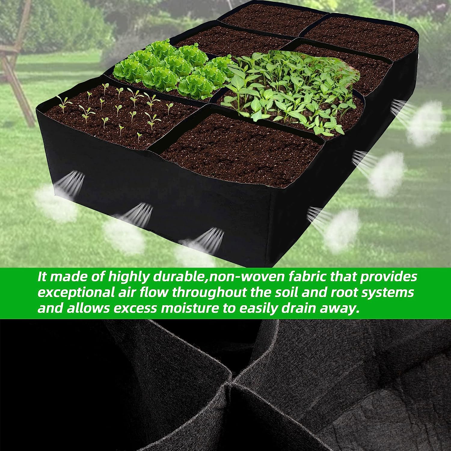 Fabric Raised Garden Bed (non-woven fabric material)